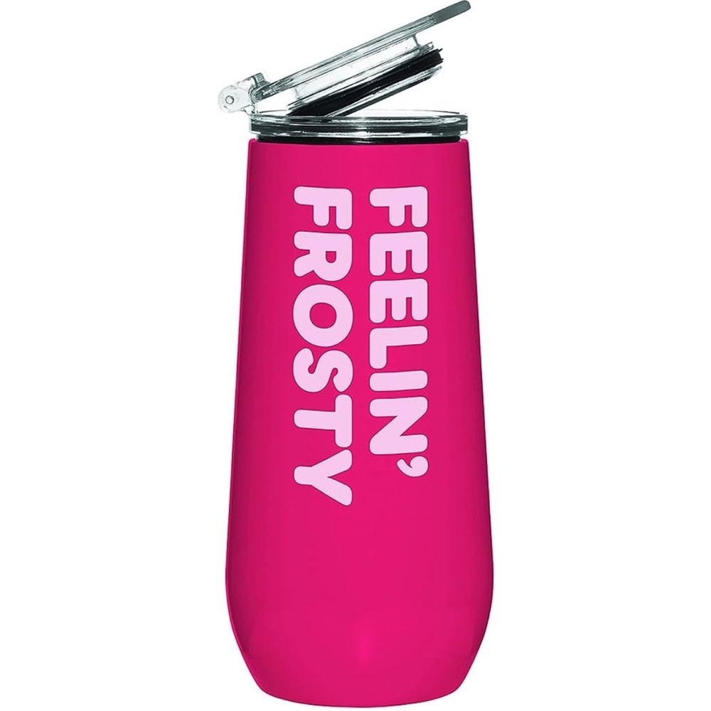 Slant Collections Holiday Stainless Steel Champagne Tumbler12-Oz, Feelin' Frosty